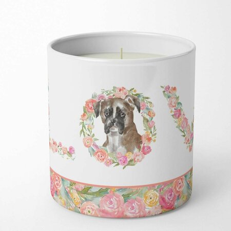 CAROLINES TREASURES 3.75 x 3.25 in. Unisex Boxer No.3 Love 10 oz Decorative Soy Candle WDK4341CDL